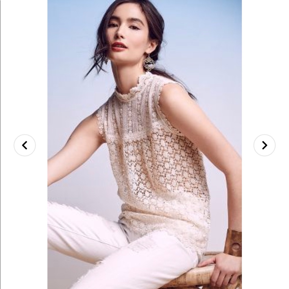 Anthropologie Lili’s Closet Les Fleurs Lace Top size Large